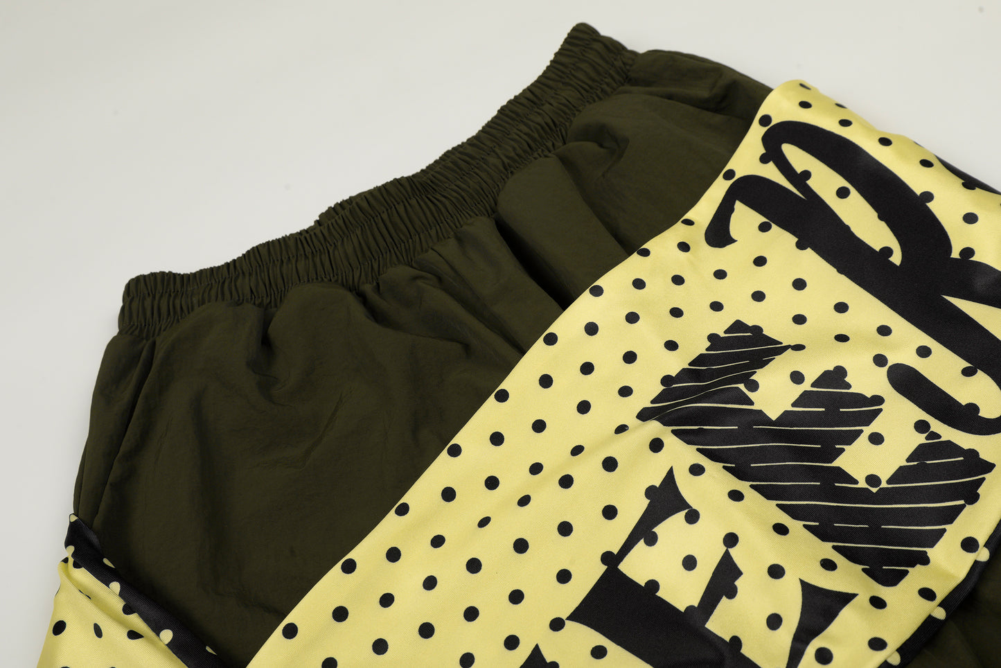 Polka Dot Letter Print Scarf Waistband Wide Leg Parachute Pants High Waist Streetwear Casual Pants