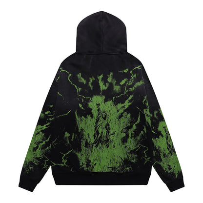 Vale Forever God's Liberty Zip Up Hoodie Black/Green