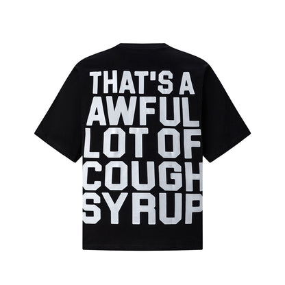 Graphic Slogan Patch Label Tee Streetwear Y2K Oversized Black Cotton Casual Summer T-Shirt | Syrup Tag