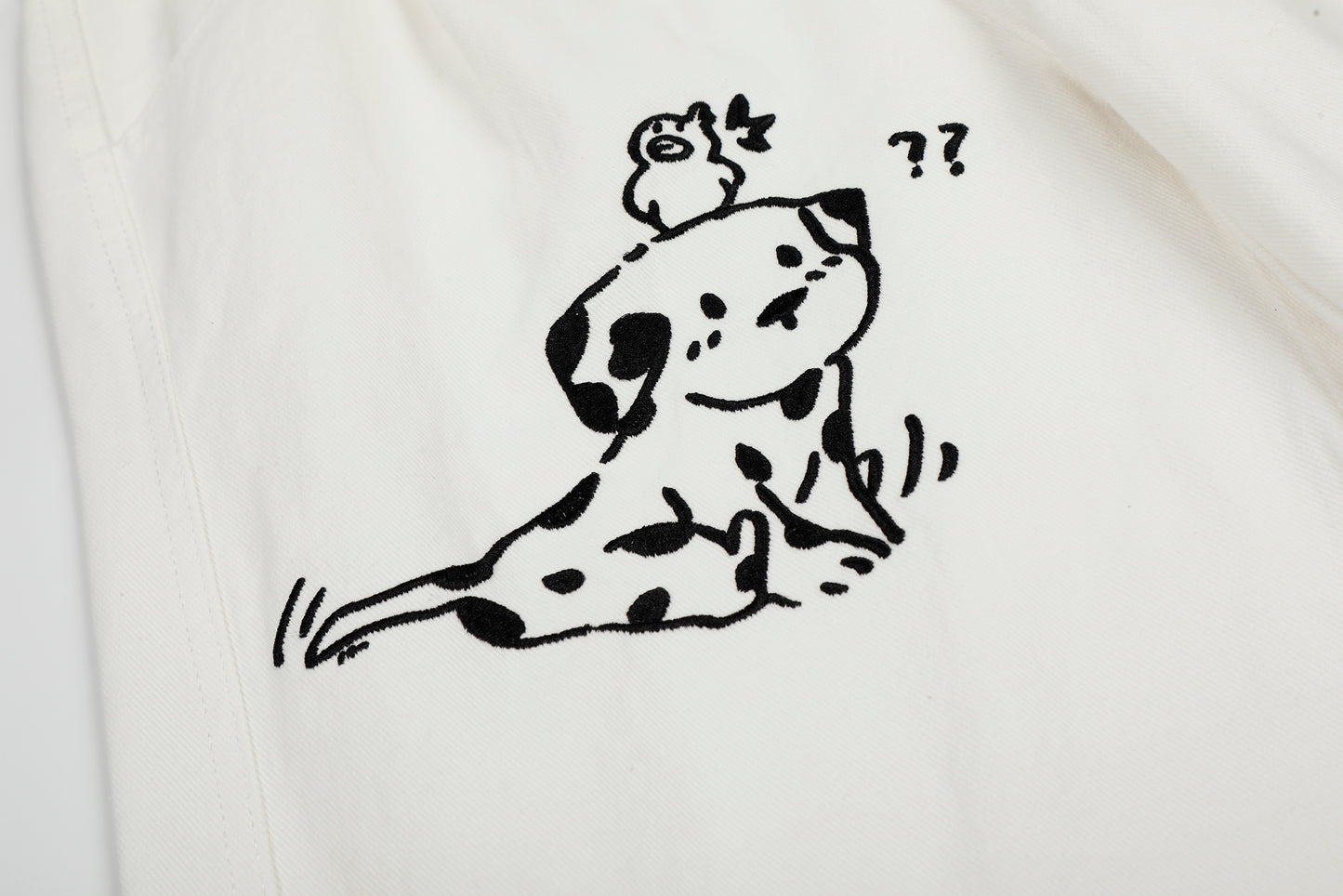 Women's Dalmatian Dog Print High Waist Wide Leg Pants Pleated Front Pocket Casual Streetwear Trousers