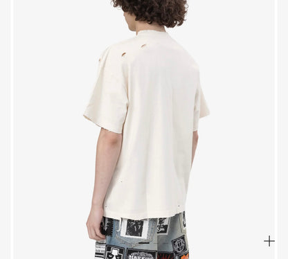 Satoshi Nakamoto Total Freedom Distressed Tee Beige