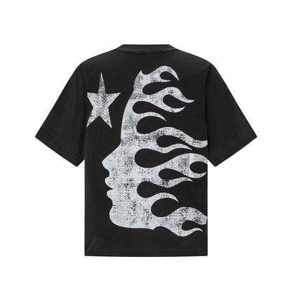 Oversized Short Sleeve Graphic Tee Dropped Shoulder Streetwear Summer Casual T-Shirt | Pulse Wash