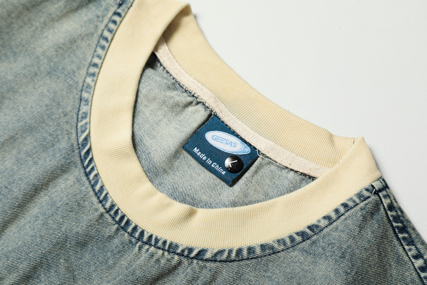 Maxdepy Graphic Letter Print Washed Oversized Tee Short Sleeve Streetwear Y2K Vintage Denim Look T-Shirt | Maxdepy Tee