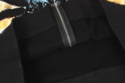 Spider Web Zip Up Hoodie (Black)