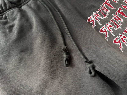 Saint Michael Graffiti Washed Shorts Oversized Cotton Terry Drawstring Distressed Streetwear Casual | Saint Dirty
