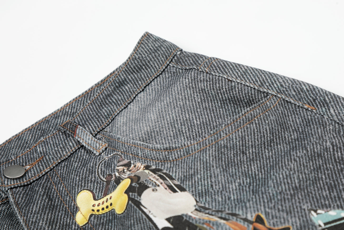 Women's Multi Patch Embroidery Charm Pendant High Waist Washed Denim Shorts Y2K Streetwear Bermuda Jean Shorts