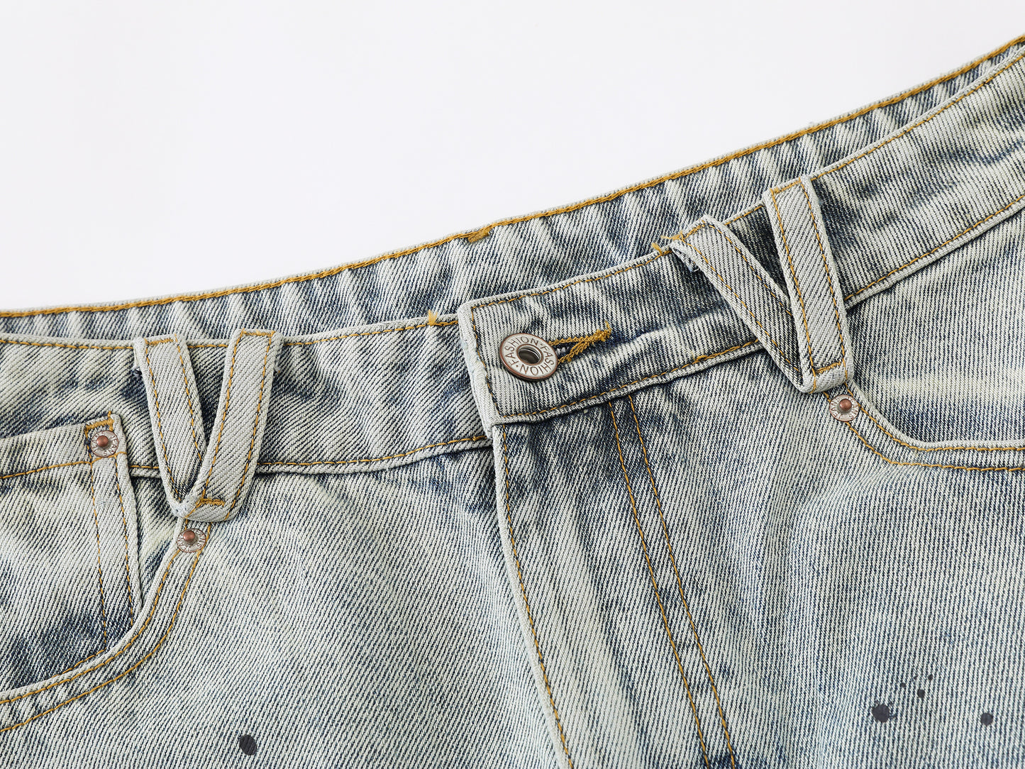 Dog Graphic Paint Splatter Cargo Denim Shorts Wide Leg High Waist Washed Multi-Pocket Streetwear Summer Casual Jean Shorts | Pup Cargo
