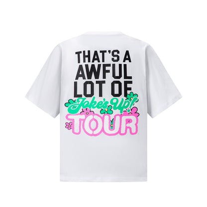 Pop Art Graphic Print Tee Pink Cartoon Oversized White Cotton Streetwear Casual Summer T-Shirt | Pink Pop