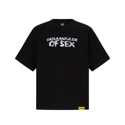 Unisex Oversized Graphic T-Shirt, Black Crewneck Streetwear Top