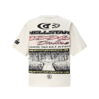 Hellstar Graphic Print Short Sleeve T-Shirt Oversized Loose Fit Cotton Casual Streetwear Summer Tee | Star Tee