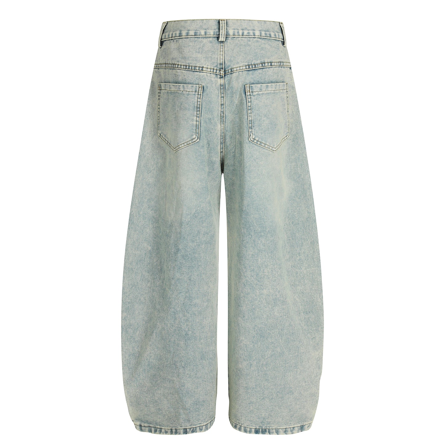 Star graffiti barrel leg jeans light blue - side view