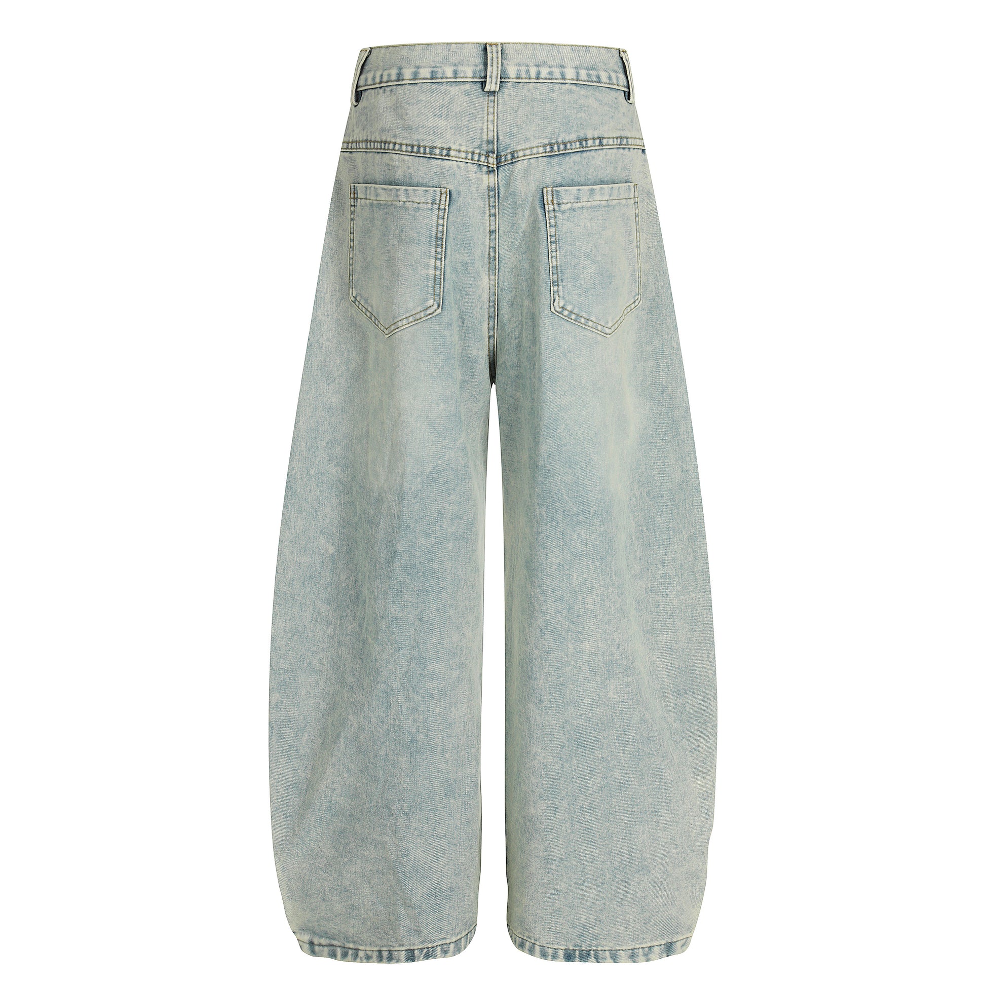 Star graffiti barrel leg jeans light blue - side view