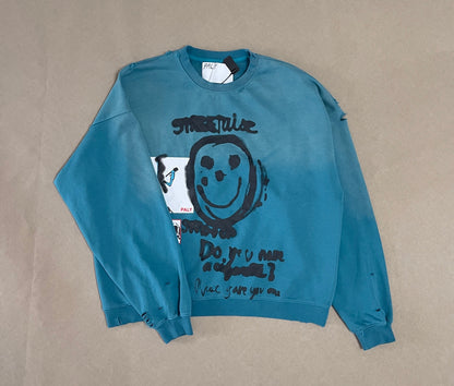 Streetwise Airbrush Crewneck - Petrol Blue