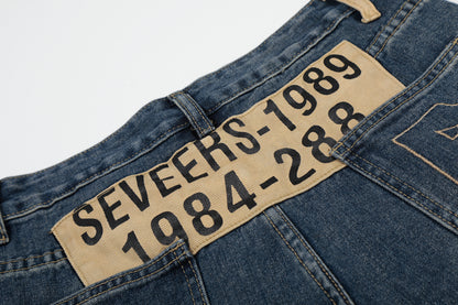 Sorry My Bed Needs Me Patch Wide Leg Barrel Jeans High Waist Washed Vintage Streetwear Denim Pants