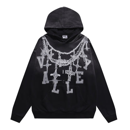 Vale Forever Valley Sport Dept. Zip-Up Hoodie 'Black/Red Graphic'