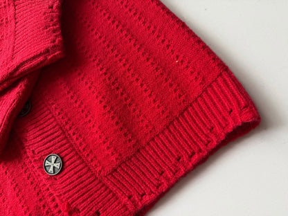 Asymmetric Cashmere Cardigan - Red