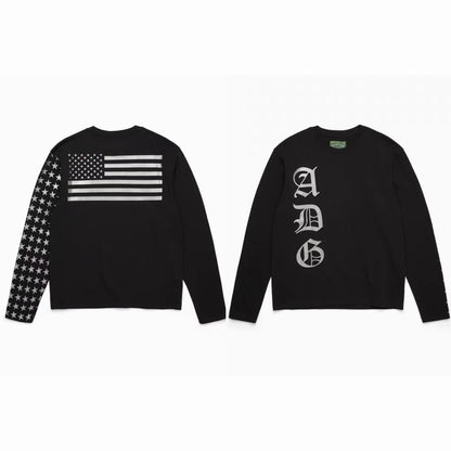 Denim Tears Long Sleeve Flag Tee - Black