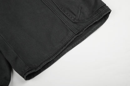 Women's Multi-Pocket Cargo Wide Leg Denim Shorts High Waist Contrast Stitch Casual Streetwear Jean Shorts