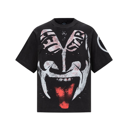 Graphic Print Tee Hellstar Oversized Streetwear Casual Summer Cotton T-Shirt | Hell Glow