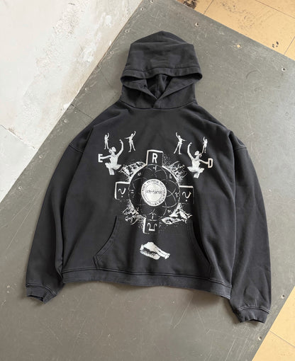 Enfants Riches Deprimes ERD Ballet Noir Hoodie Washed Distressed Heavyweight Cotton Oversized Pullover Dark Art Streetwear Sweatshirt | Ballet Noir