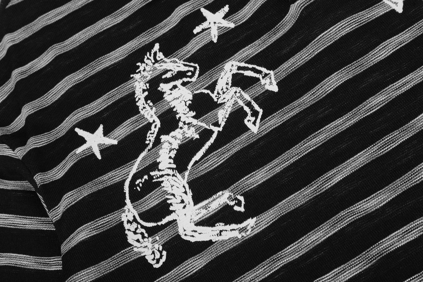 Twin Stallion Star Embroidery Stripe Polo Short Sleeve Oversized Streetwear Y2K Vintage Cotton Knit Top | Twin Stallion