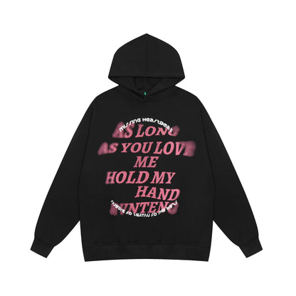 Women's Oversized Letter Print Hoodie Long Sleeve Pullover Streetwear Casual Fall Winter Sweatshirt