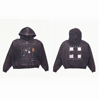 Suprematism Zip Up Hoodie