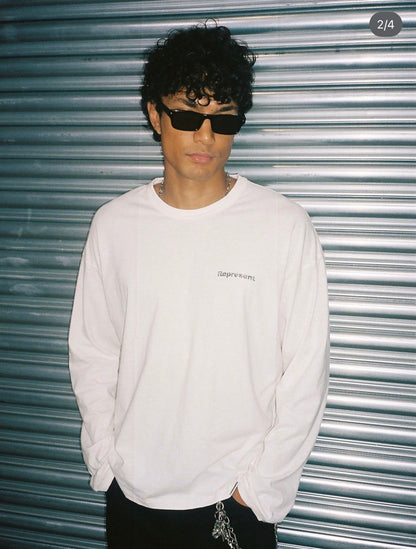 Lowercase Logo Long Sleeve T-Shirt - Flat White