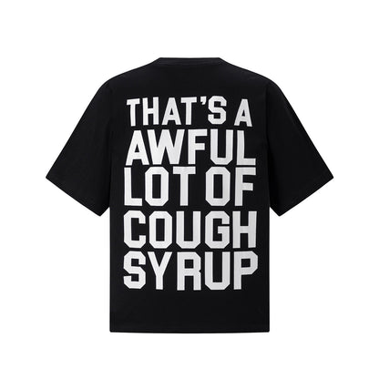 Bold Block Letter Graphic Tee Slogan Print Oversized Black Cotton Streetwear Casual Summer T-Shirt | Block Dose