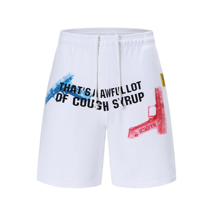 Letter Print Jogger Shorts Elastic Waist Casual Streetwear Summer Graphic Lounge Shorts | Syrup Drip