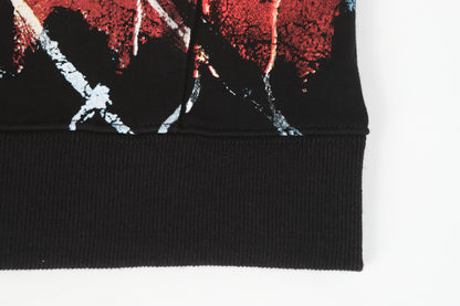 Spider Web Zip Up Hoodie (Black)