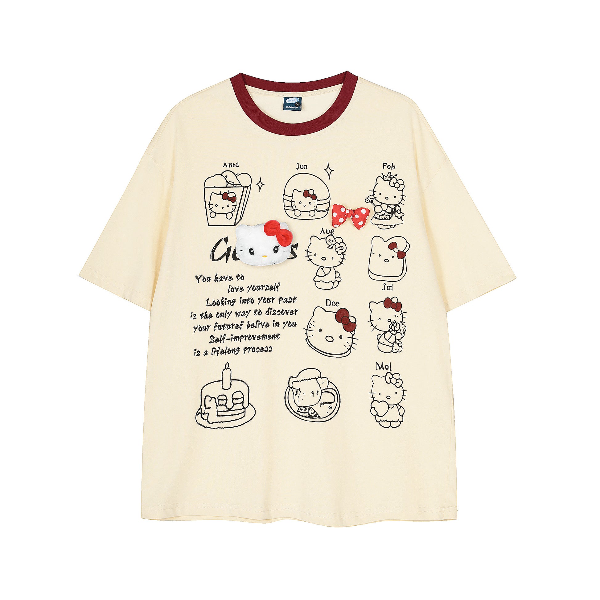 Hello Kitty 3D bow graphic tee black - back
