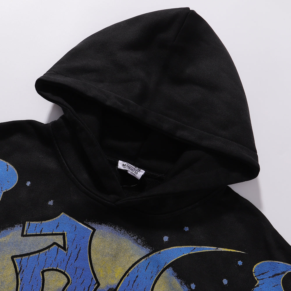 编号VA205,美潮Vale Valley Forever Scarecrow Pullover Hoodie稻草人印花泥印洗水做旧毛圈连帽衫卫衣男女18 - 12