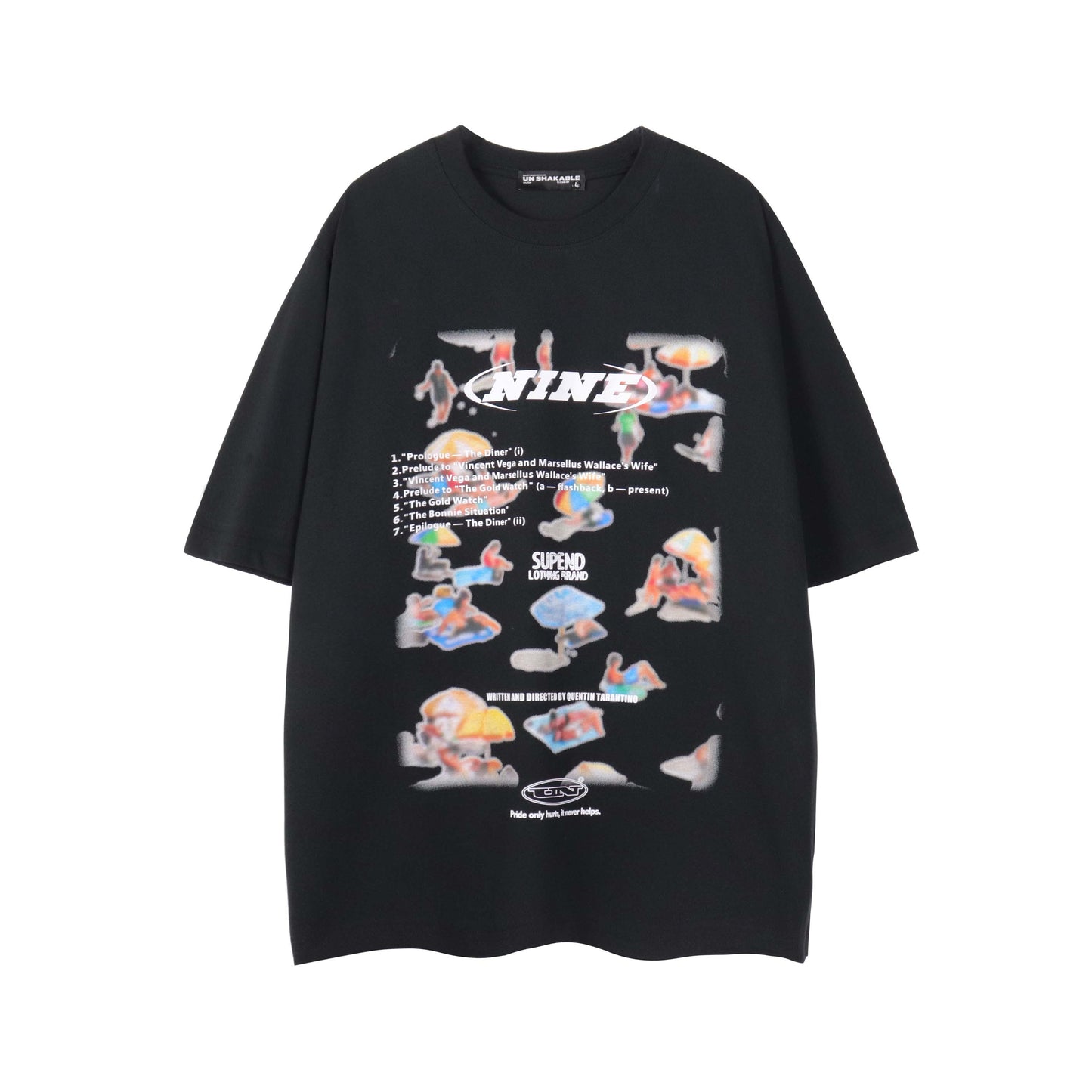 Black and White tee front comparison