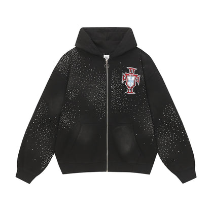 Pluto Clustered Portugal Zip-Up Hoodie