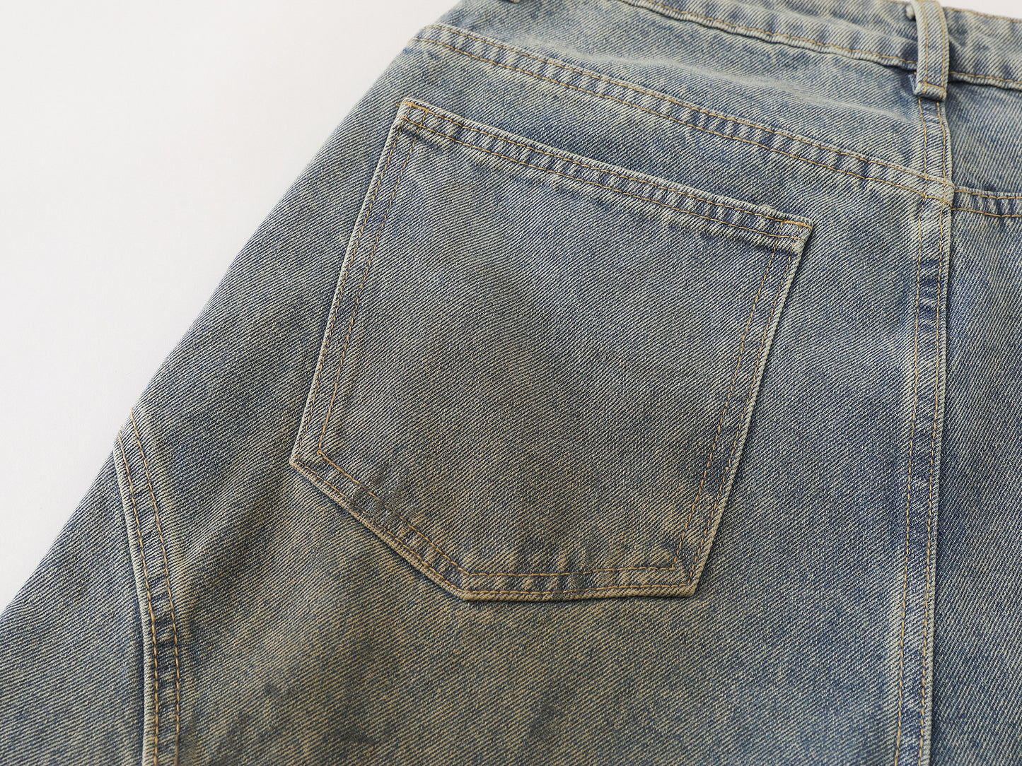 Clay Wash Arc Seam Balloon Wide Leg Jeans Earth Tone Fading Multi-Panel High Waist Baggy Denim Trousers Vintage Streetwear | Clay Arc