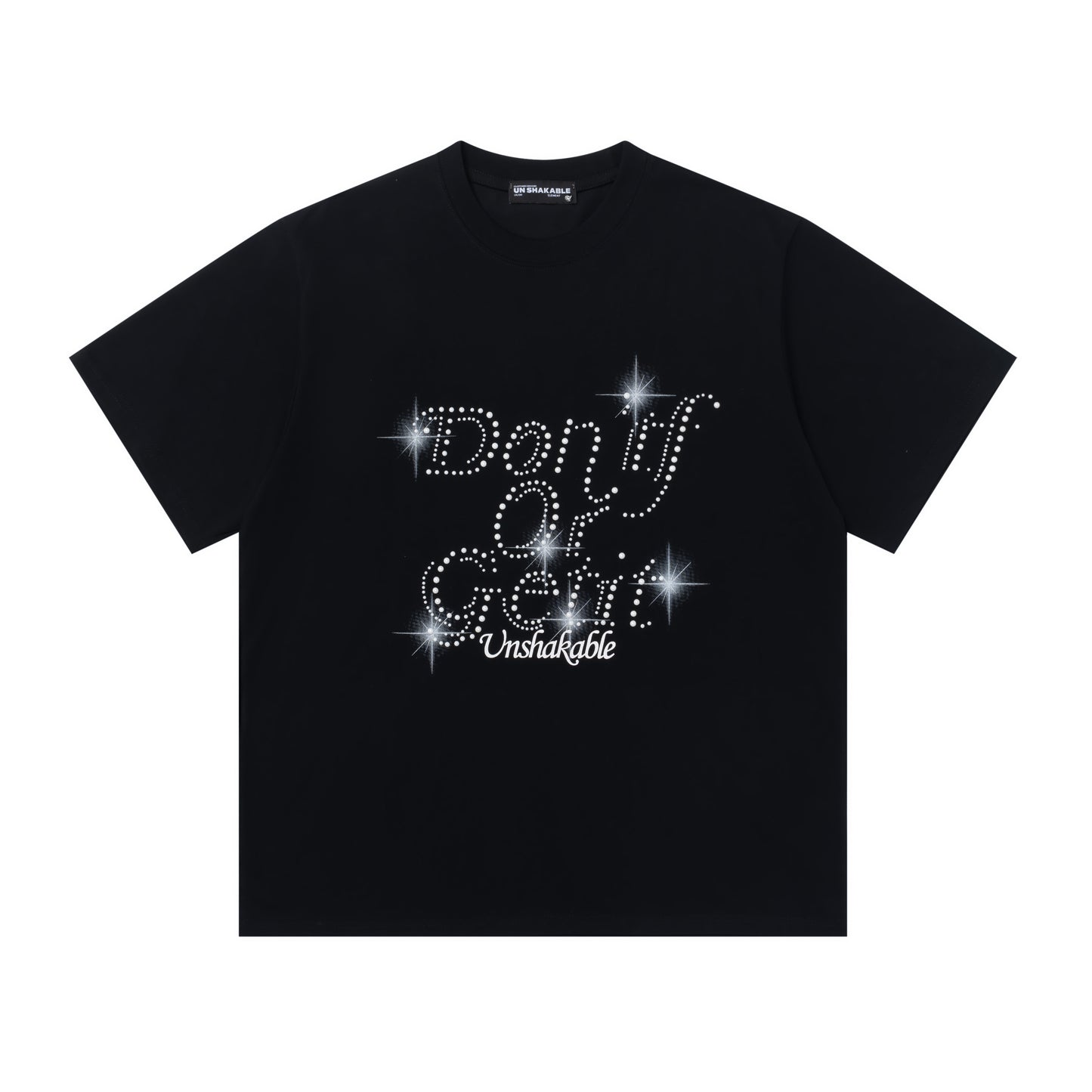 Sky blue Don't Of Gem rhinestone tee front view
