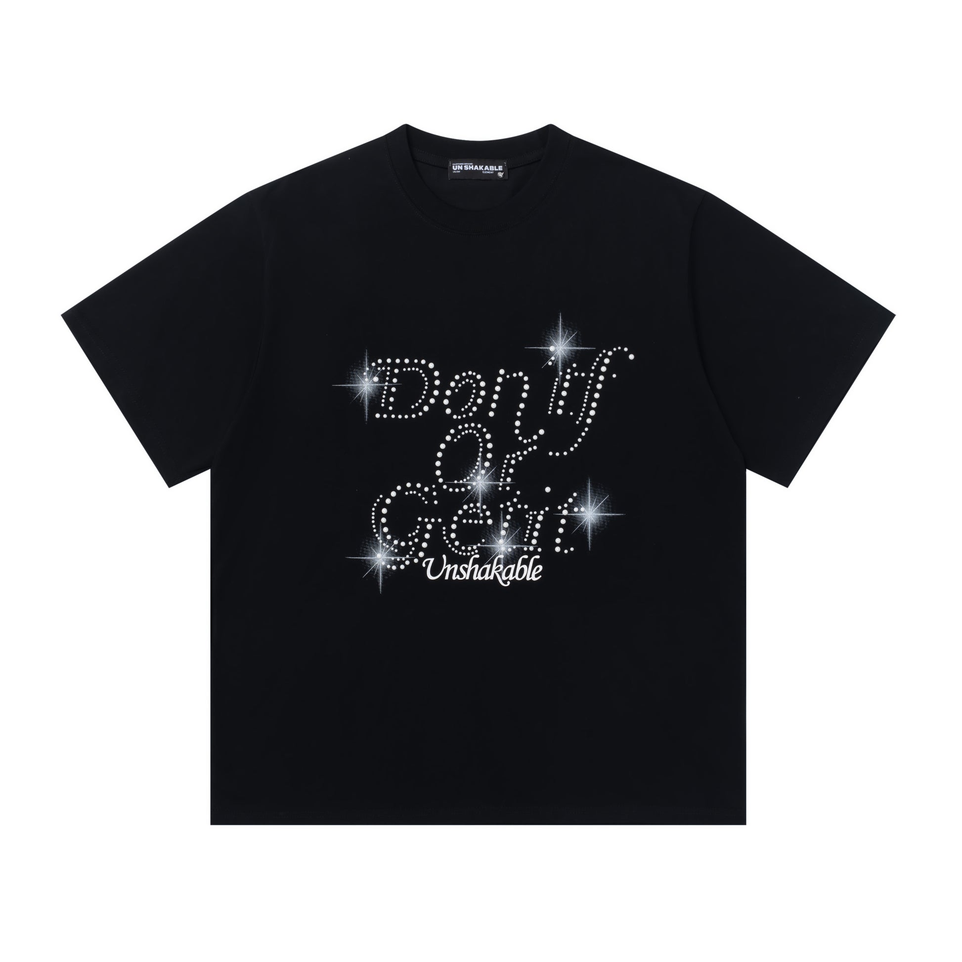 Sky blue Don't Of Gem rhinestone tee front view