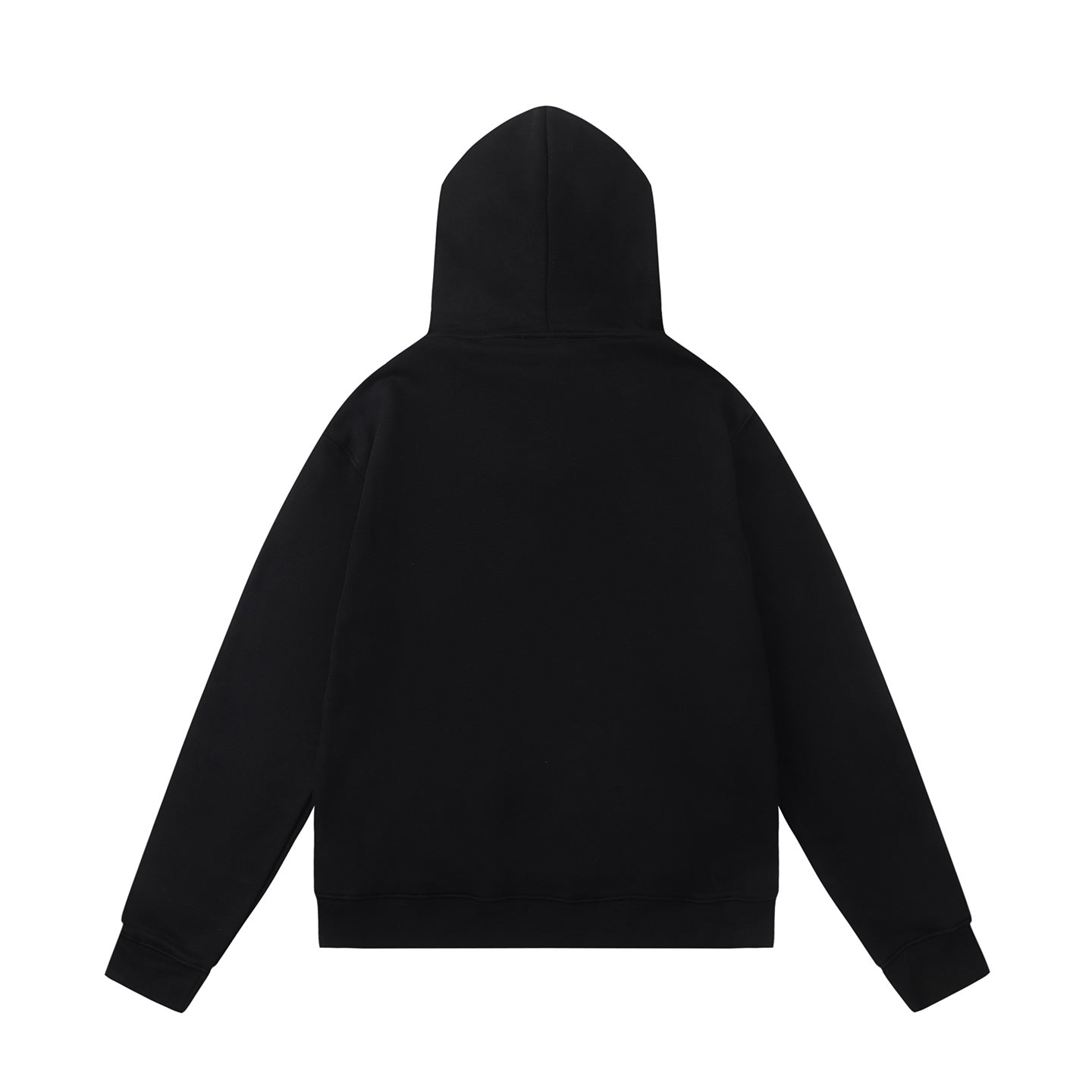 Black hooded sweatshirt and tapered jogger pants set with a graffiti-style hood graphic - view 12