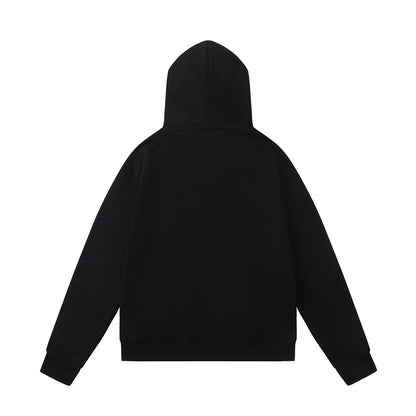 Unisex Hooded Sweatshirt and Jogger Pants Set, Black Graphic Loungewear