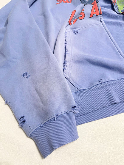 Satoshi Nakamoto 1969 Rock Distressed Graphic-Print Zip-Up Hoodie