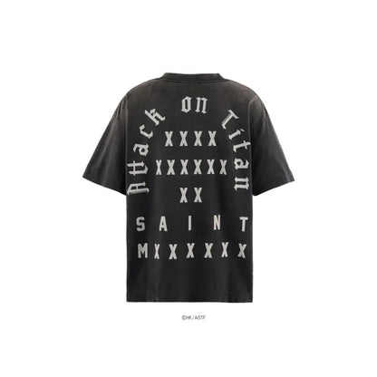 SAINT Mxxxxxx × Attack on Titan AOT_SS TEE / ATTACK ON TITAN / BLK