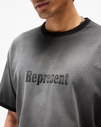 Represent Ringer T-Shirt / Stained Black