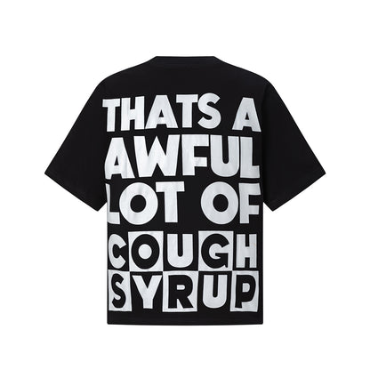 Unisex Oversized Graphic T-Shirt, Black Short Sleeve Streetwear Tee