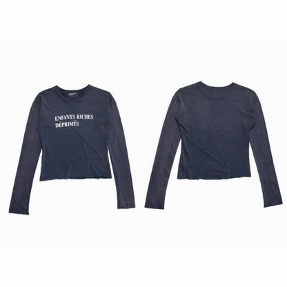 Classic Logo Shrunken LS T-Shirt - Black