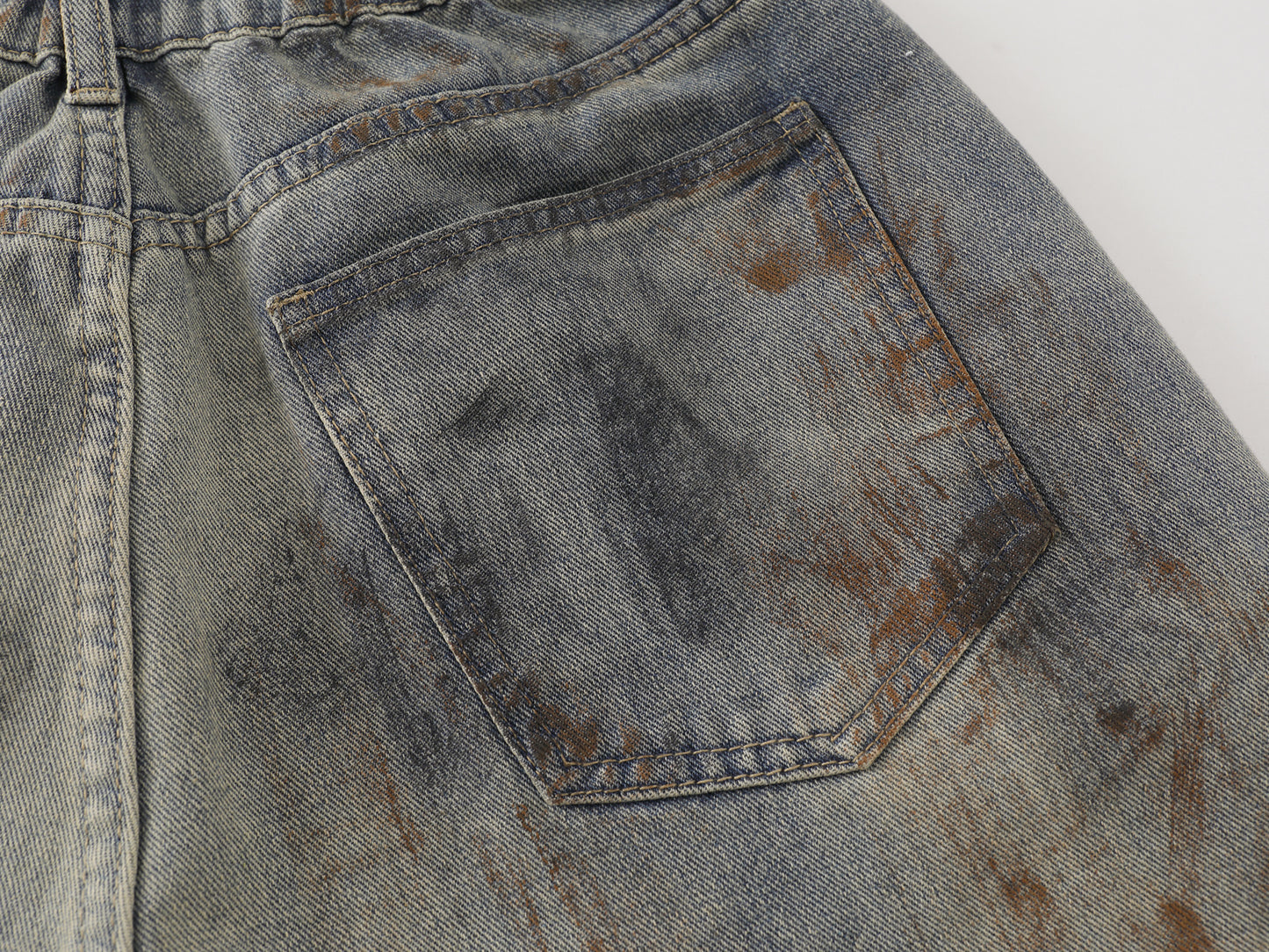 Mud Dye Earth Tone Wide Leg Denim Shorts High Waist Washed Vintage Streetwear Summer Casual Jean Shorts | Dust Storm