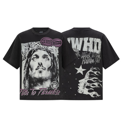 Oversized Short Sleeve Graphic Tee Dropped Shoulder Streetwear Summer Casual T-Shirt | Haze Drop