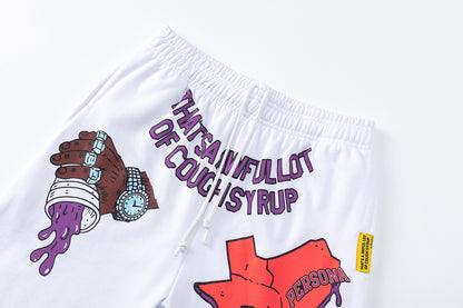 Graphic Print Short Sleeve Tee Oversized Casual Streetwear Summer Cotton T-Shirt | Grape Drip