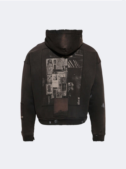 ERD Enfants Riches Deprimes Good With Revolver Zip Hoodie Washed Black 480g Patchwork Collage Art Photo Print Heavy Rework Streetwear | Revolver Hoodie