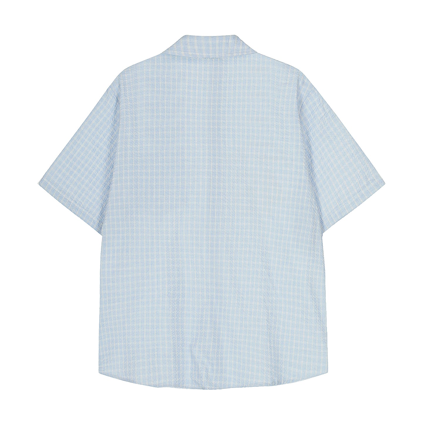 Maxdepy 46 plaid short sleeve shirt light blue - back